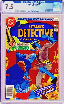 Buy Detective #479  DC    1978    Graded 7.5 By CGC   1st Appearance Of Fadeaway Man • 50.67£