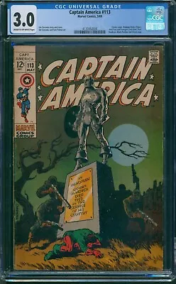 Buy Captain America #113 5/69 Marvel Comics CGC 3.0 • 70£