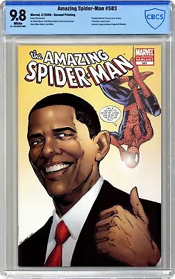 Buy Amazing Spider-Man #583 Obama Variant 2nd Printing CBCS 9.8 2009 21-1D1B4FC-002 • 34.79£