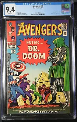Buy 1966 Avengers 25  CGC 9.4 Fantastic Four And Doctor Doom Appearance • 1,742.95£