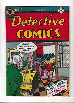 Buy DETECTIVE COMICS # 112 Fine Plus [1946] • 795£