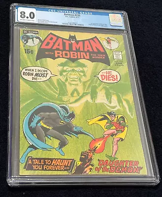Buy Batman #232 (Jun 1971) ✨ Graded 8.0 OFF-WHITE TO W By CGC ✔ 1st Ra's Al Ghul • 599.64£