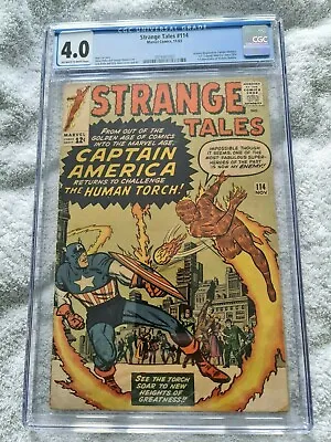 Buy Marvel Comics Strange Tales 114 1963 CGC 4.0 Imposter Captain America & H Torch! • 199.99£