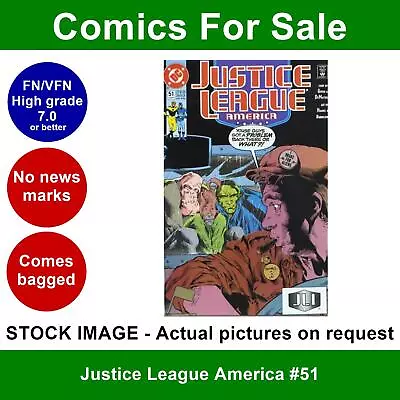 Buy DC Justice League America #51 Comic - FN/VFN Clean 01 June 1991 • 4.99£
