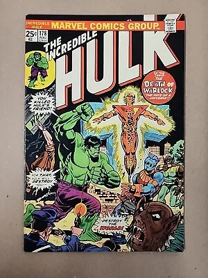 Buy  Incredible Hulk #178 -Warlock Born Again, Resurrection (Marvel, 1974). J9 • 25.58£