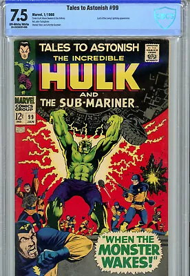 Buy Tales To Astonish #99 (1968) Marvel CBCS 7.5 OW/White Hulk • 66.09£
