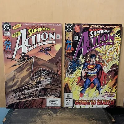Buy 1990 Superman In Action Comics #655 & 656 “Going To Blazes” • 9.41£