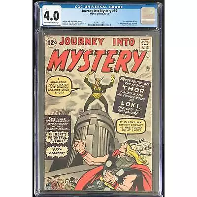 Buy Journey Into Mystery #85 CGC Graded 4.0 Marvel Comics 1st Appearance Loki • 1,663£