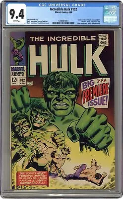 Buy Incredible Hulk #102 CGC 9.4 1968 1398904001 • 1,655.69£