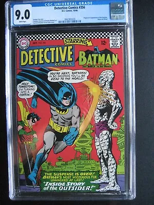 Buy Detective Comics #356 CGC 9.0 WP DC Comics 1966 Origin & 1st App The Outsider • 280.64£
