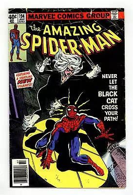 Buy Amazing Spider-Man 194N Newsstand Variant VG- 3.5 1979 1st App. Black Cat • 191.88£