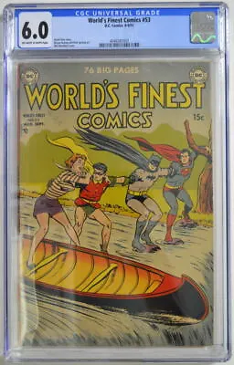 Buy WORLD'S FINEST COMICS #53 CGC 6.0 Superman Batman DC 1951 • 791.58£