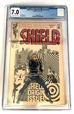 Buy Nick Fury, Agent Of S.H.I.E.L.D. #4 CGC 7.0 FVF Classic Steranko KEY Marvel 1968 • 79.50£