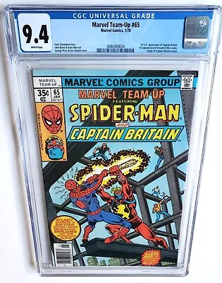 Buy Marvel Team-up #65 Cgc 9.4 1978 Spider-man  +1st Us Appearance Captain Britain+ • 143.79£