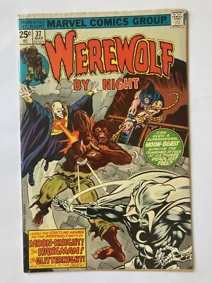 Buy WEREWOLF BY NIGHT 37 3rd Appearance Of MOON KNIGHT, 1976 MARVEL COMICS, Key 1st • 39.57£