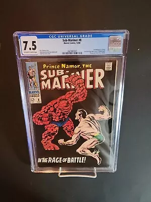 Buy SUB-MARINER #8 CGC 7.5 (Marvel 1968) Thing VS Sub-Mariner! - 4th Vision, Buscema • 199.88£