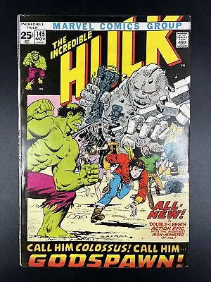 Buy Vintage Incredible Hulk #145 (Marvel Comics 1970) Godspawn! Marvel Comics • 14.42£