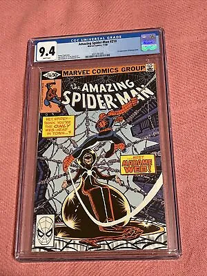 Buy Amazing Spider-Man #210 CGC 9.4 White Pages, Key 1st App. Madame Web, Marvel 🔑 • 143.91£