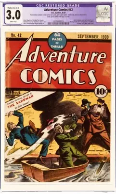 Buy ⭐️Adventure Comics #42,1939 DC,CGC 3.0,2nd SandmanCvr🔥Creig Flessel ,WhitePages • 1,929.46£