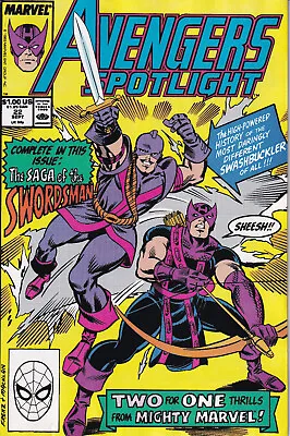 Buy AVENGERS SPOTLIGHT Vol. 1 #22 September 1989 MARVEL Comics - Hawkeye & Swordsman • 28.52£