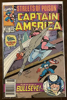Buy Captain America #373 VF+ 8.5 NEWSSTAND EDITION 1ST LEON HOSKINS MARVEL 1990 • 11.82£
