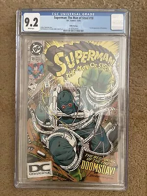 Buy Superman Man Of Steel #18 1992 Cgc 9.2 1st Doomsday Dc Universe Rare 5th Print • 86.92£
