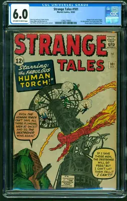 Buy Strange Tales #101 (1962) CGC 6.0 Stan Lee Jack Kirby Steve Ditko  Marvel Comics • 635.47£