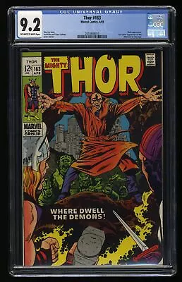 Buy Thor #163 CGC NM- 9.2 2nd Adam Warlock! Cameo! Jack Kirby Art! Marvel 1969 • 191.09£