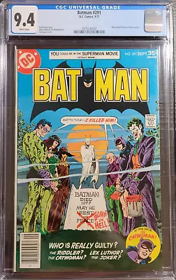 Buy 1977 Batman 291 CGC 9.4 Joker Riddler Catwoman Poison Ivy Scarecrow Cover • 154.36£