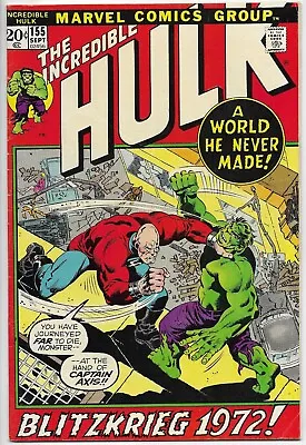Buy The Incredible Hulk #155 BRONZE AGE MARVEL COMIC BOOK 1st Shaper Of Worlds 1972 • 23.98£
