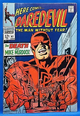 Buy Daredevil #41 (1968) “Death” Of Mike Murdock - Stan Lee Story - Marvel - FN+ • 18.94£