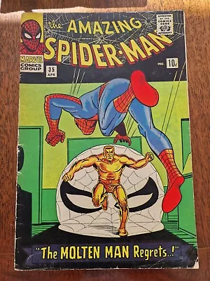 Buy Amazing Spider-Man #35 2nd Appearance Of Molten Man Marvel Comics Ditko • 70£