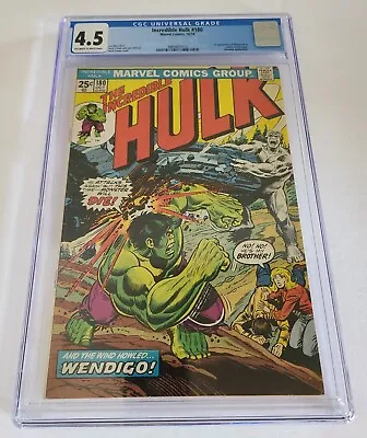 Buy Incredible Hulk #180 Marvel Comic 1974 CGC 4.5  1st App. Wolverine In Cameo • 479.56£