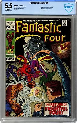 Buy Fantastic Four #94 CBCS 5.5 SS 1970 22-0692A42-212 • 195.20£