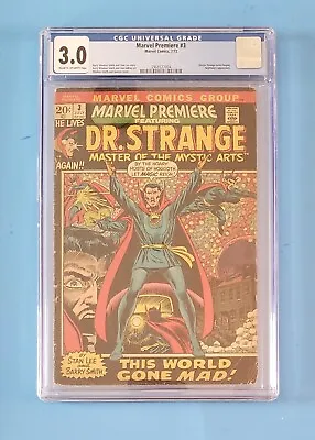 Buy Marvel Premiere #3 CGC 3.0 Doctor Strange 1972 Marvel Comics • 40.21£