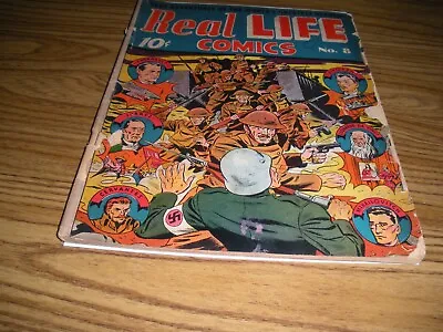 Buy Real Life Comics #8 War Cover Alex Schomberg Art November 1942 Vg+ • 159.90£