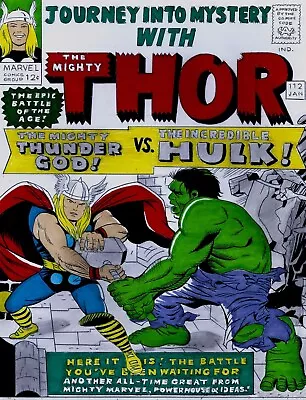 Buy Journey Into Mystery #112 Cover Recreation Thor Vs Hulk Original Comic Color Art • 197.64£