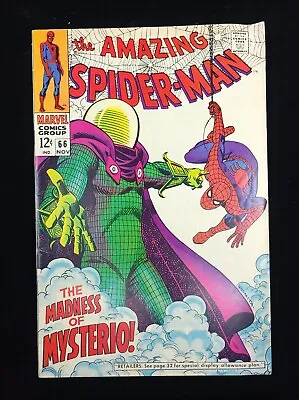 Buy Amazing Spider-man #66   The Madness Of Mysterio  1968 Marvel Comics FN+ (6.5) • 130.45£