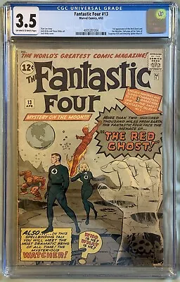 Buy Fantastic Four #13 (1963) 1st Print Cgc 3.5 1st App Red Ghost And The Watcher • 389£