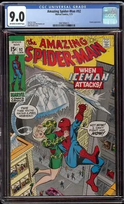 Buy Amazing Spider-Man # 92 CGC 9.0 OW/W (Marvel, 1971) John Romita Cover • 200.79£
