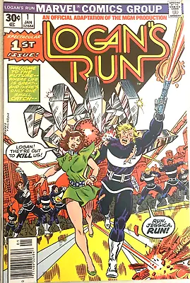Buy Logans Run # 1. Jan. 1977.  Gerge Perez-cover. Marvel Comics. Vfn+ 8.5.  Key • 26.99£