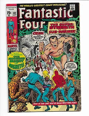 Buy Fantastic Four 102 - F+ 6.5 - Magneto - Sub-mariner - Invisible Girl (1970) • 26.82£