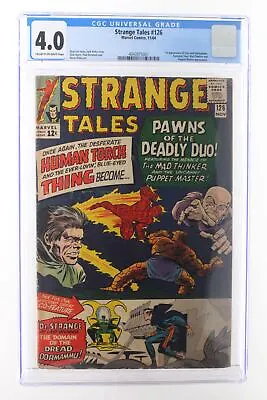 Buy Strange Tales #126 - Marvel Comics 1964 CGC 4.0 1st Appearance Of Clea And Dorma • 101.99£