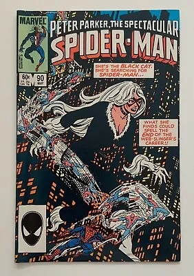 Buy Spectacular Spider-Man #90 KEY Early Black Costume App (Marvel 1984) FN/VF Issue • 48.75£