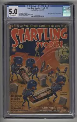 Buy Startling Stories 5 V2 #2 1st Alex Schomburg Sci-Fi Pulp Cover CGC 5.0 Sept 1939 • 959.04£