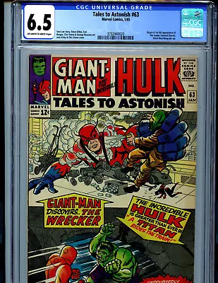 Buy TalesTo Astonish  #63 CGC 6.5 1965 Marvel 1st Leader  Amricons K55 • 474.94£