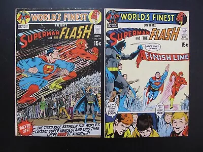 Buy Lot 2 DC Comics Comic Books World's Finest No. 198 & 199 Superman Vs Flash Race • 178.73£