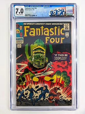 Buy Fantastic Four #49 CGC 7.0 VF/NM 🔥 1st  Galactus & 2nd Silver Surfer 🔥 1966 • 1,365.95£
