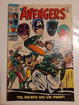 Buy The Avengers #60 Jan 1969 VGC- 3.5 Marriage Of Janet Van Dyne And Hank Pym • 16.99£