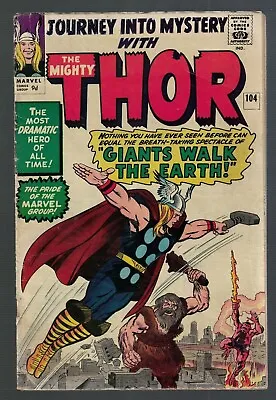 Buy MARVEL Journey Into Mystery 104 1964 Thor 4.0 VG Giants Walk Earth • 149.99£